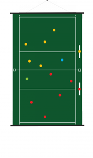 52 x 74 cm - Oprolbaar magnetisch coachbord volleybal